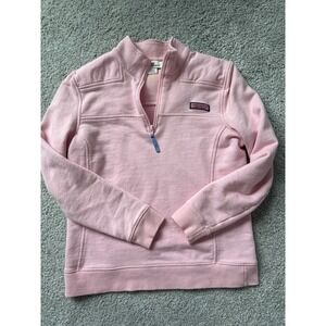 Vineyard Vines Kids Pink Cotton Quarter Zip Pullover Sweatshirt Size S